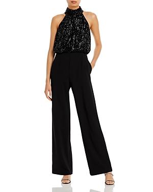 Eliza J Sequined Mock Neck Jumpsuit