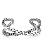 John Hardy Women's Sterling Silver Asli Classic Chain Link Crossover Medium Cuff Bracelet