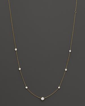 Diamond Station Necklace In 18k Yellow Gold, 1.0 Ct. T.w.