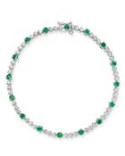 Bloomingdale's Emerald & Diamond Tennis Bracelet In 14k White Gold - 100% Exclusive