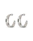 Luv Aj Crystal Statement Hoop Earrings In Silver Tone