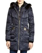 Vince Camuto Faux Fur Trim Hooded Puffer Coat