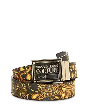 Versace Jeans Couture Vitello Regalia Baroque Slide Buckle Belt