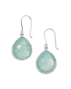 Ippolita Sterling Silver Wonderland Celery Mother Of Pearl & Rock Crystal Doublet Teardrop Drop Earrings