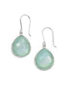 Ippolita Sterling Silver Wonderland Celery Mother Of Pearl & Rock Crystal Doublet Teardrop Drop Earrings