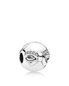 Pandora Clip - Sterling Silver & Cubic Zirconia Dainty Bow, Moments Collection