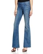 Free People Pull On Kick Flare Jeans In Blue Grass