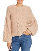 Eleven Six Sophia Cable Knit Balloon-sleeve Sweater
