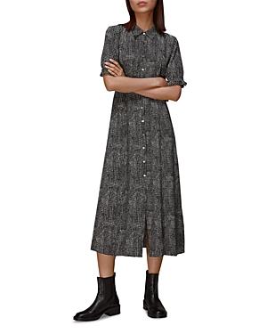 Whistles Peri Spotted Check Shirt Dress