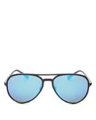 Ray-ban Unisex Polarized Mirrored Brow Bar Aviator Sunglasses, 58mm