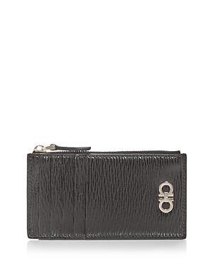 Salvatore Ferragamo Revival Leather Zip Card Case