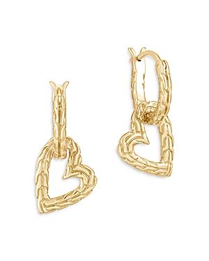 John Hardy 14k Yellow Gold Classic Chain Adwoa Heart Drop Earrings