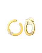 Roberto Coin 18k Yellow Gold Love In Verona Diamond Front-to-back Circle Earrings
