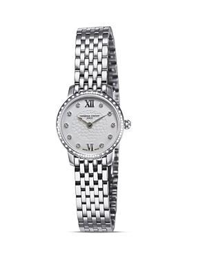 Frederique Constant Stainless Steel Slim Line Quartz Watch With Diamonds, 25mm