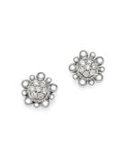 Bloomingdale's Diamond Flower Earrings In 14k White Gold, 0.14 Ct. T.w. - 100% Exclusive