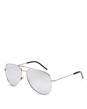 Saint Laurent Mirrored Brow Bar Aviator Sunglasses, 58mm