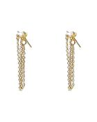 Argento Vivo Baguette Cubic Zirconia Double Chain Drop Earrings In 14k Gold Plated