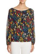 Tory Burch Josephine Floral Dot Peasant Blouse