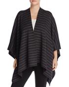 Eileen Fisher Plus Reversible Merino Wool Stripe Serape