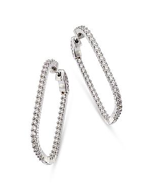 Bloomingdale's Inside Out Diamond Geometric Hoop Earrings In 14k White Gold, 2.0 Ct. T.w. - 100% Exclusive