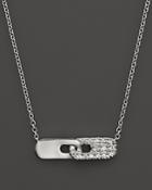 Diamond Interlocking Pendant In 14k White Gold, .05 Ct. T.w.