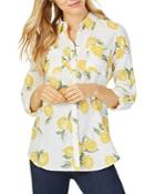 Foxcroft Zoey Lemon-print Shirt