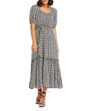 Karen Kane Floral-print Puff-sleeve Midi Dress
