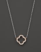 Diamond Clover Pendant Necklace In 14k Rose And White Gold, .10 Ct. T.w. - 100% Exclusive