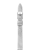 Michele Silver Bark Leather Watch Strap, 12mm