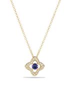 David Yurman Venetian Quatrefoil Necklace With Tanzanite And Diamonds In 18k Gold