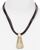 Robert Lee Morris Soho Leather Spun Wire Pendant Necklace, 18