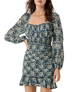 Astr The Label Ruched Floral Mini Dress