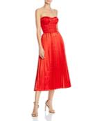O.p.t Donna Pleated Strapless Midi Dress