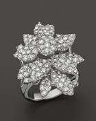 Diamond Cluster Flower Statement Ring In 14k White Gold, 3.10 Ct. T.w.