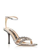 Sergio Rossi Women's Milano Embellished Snake-embossed High-heel Sandals