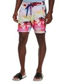 Robert Graham Beach Haven Beachscape Print Classic Fit Swim Trunks