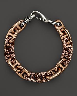 John Hardy Men's Classic Chain Bronze & Silver Hook Station Bracelet