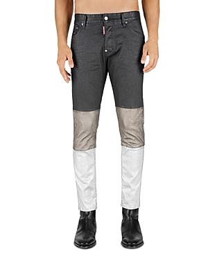Dsquared2 Sexy Mercury Colorblock Slim Jeans In Silver/bronze/black