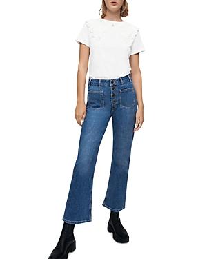 Maje Tumult Embroidered Collar Tee