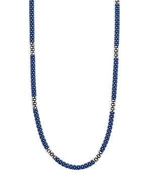 Lagos Sterling Silver Blue Ceramic Bead Collar Necklace, 16