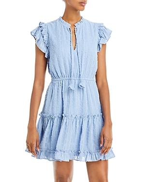 Aqua Metallic Clip Dot Tassel Tie Mini Dress - 100% Exclusive