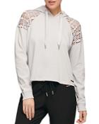 Donna Karan New York Lace-paneled Hooded Sweatshirt