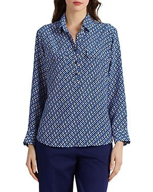 Gerard Darel Carlton Printed Silk Collared Top