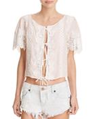 For Love & Lemons Hayley Tie-front Blouse
