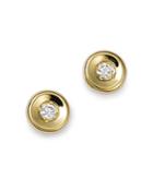 Roberto Coin 18k Yellow Gold Tiny Treasures Diamond Round Cut Stud Earrings