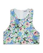 Ganni Racer Back Floral Bikini Top