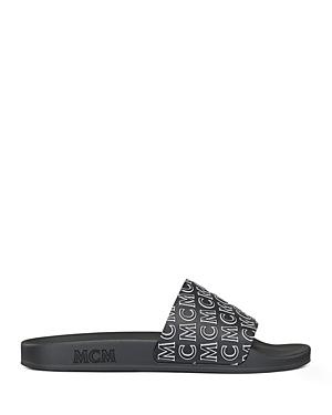 Mcm Men's Diagonal Logo Slide Sandals