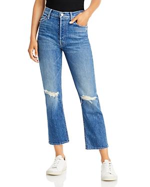 Mother The Tomcat Distressed Crop Jeans In Playing With Scissors