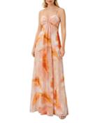 Aidan By Aidan Mattox Gathered Front Cutout Gown