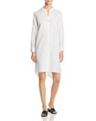 Eileen Fisher Banded-collar Linen Shirt Dress